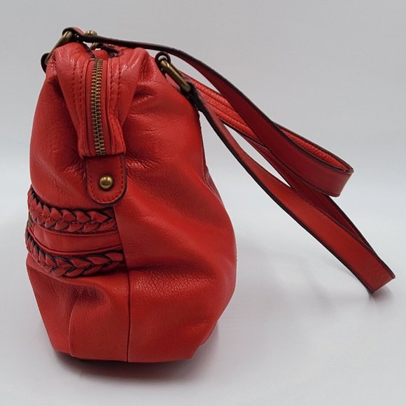 B. Makowsky Cherry Red Nantucket Satchel - Picture 6 of 15